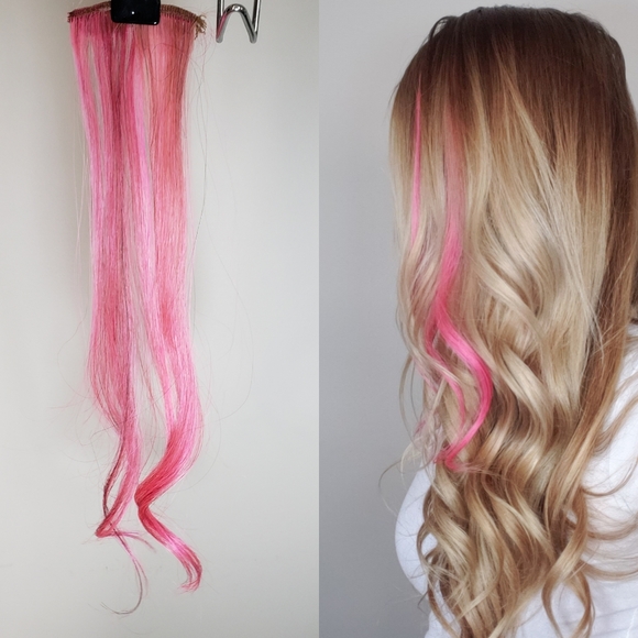 Euronext Pink Clip-In Human Hair Extensions - Picture 5 of 10